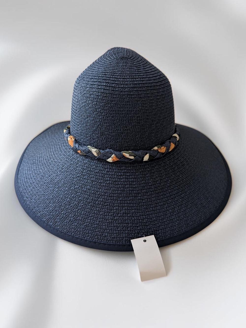 Women's Roll Up Straw Sun Visor Wide Brim Packable Beach Hat With Floral Bow - Picture 2 of 5